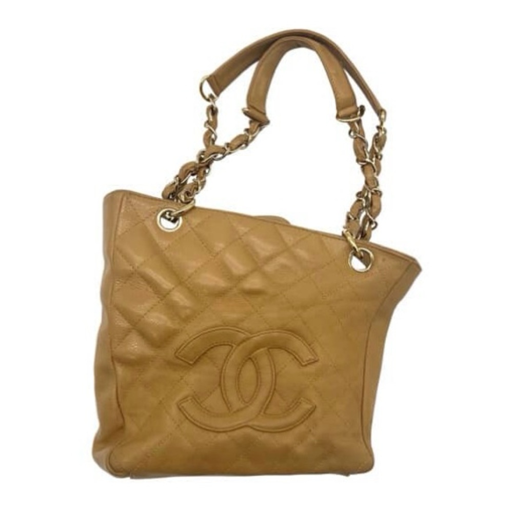 Chanel Tan Quilted Leather Tote Bag